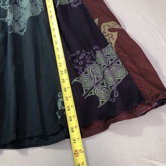 We Be Bop Artsy Batik Grunge Skirt Vintage 90s/2000s Y2K Size 10 Elastic Boho - Picture 4 of 7